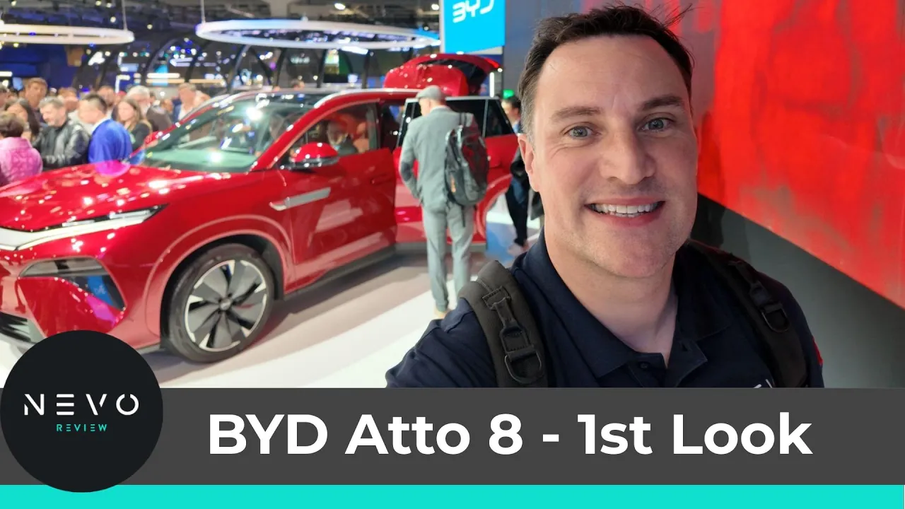 BYD Atto 8 - 1st Look at this 3 Row Electric SUV Paris Motor Show