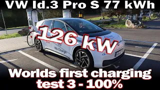 VW Id.3 Pro S 77 kWh - Worlds FIRST charging test 3-100%