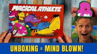 Magical Athlete Board Game Unboxing Mind Blown: ALL CARDS AND CHUNKY MEEPLES 4k Ultra HD!