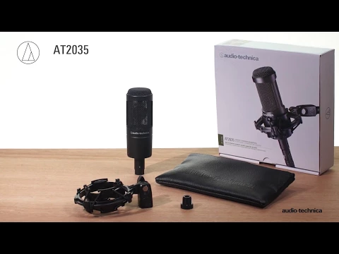 Product video thumbnail for Audio Technica AT-2035 Studio Microphone with Stand &amp; Cable Pack