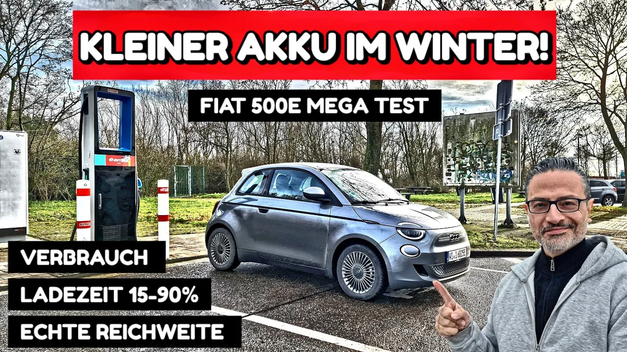 Kleine Batterie im Winter? Fiat 500e Icon Reichweite & Ladezeit 15-90%. Wintertest. Elektroauto