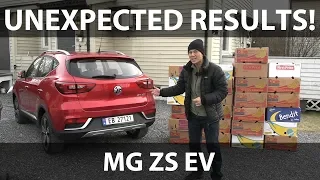 MG ZS EV banana box test