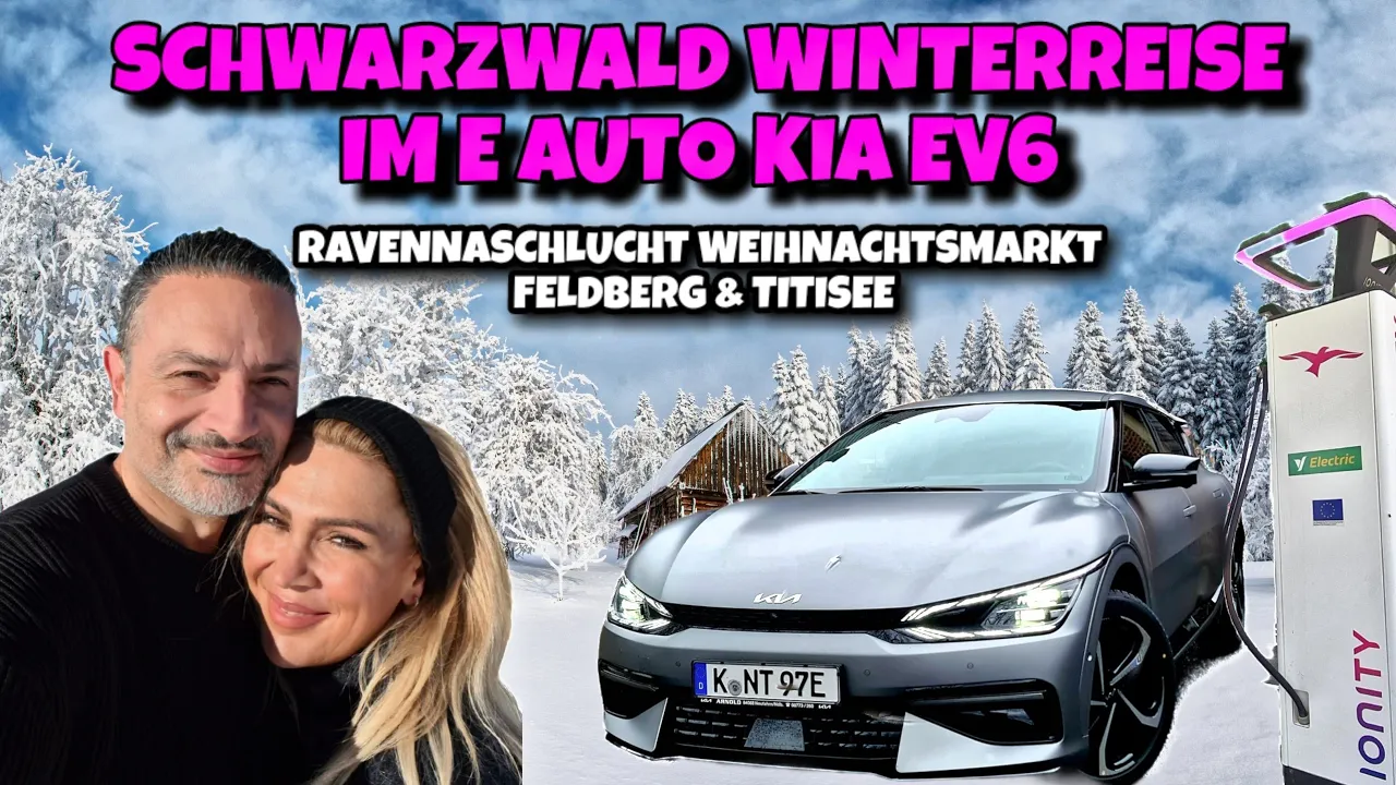 Schwarzwald - Ravennaschlucht - Feldberg Titisee Weihnachtsmarkt im E Auto Kia EV6! Winterreise