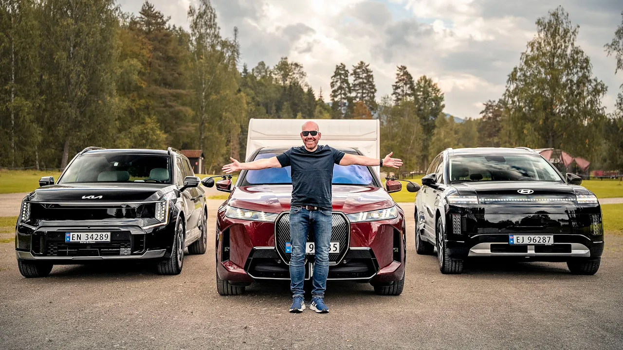 Trippeltest med to tonn på kroken – nye Hyundai Ioniq 9 mot Kia EV9 og BMW iX60