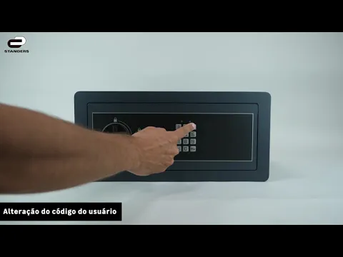 Cofre com Senha Teclado Eletrônico Aço Cinza Standers
