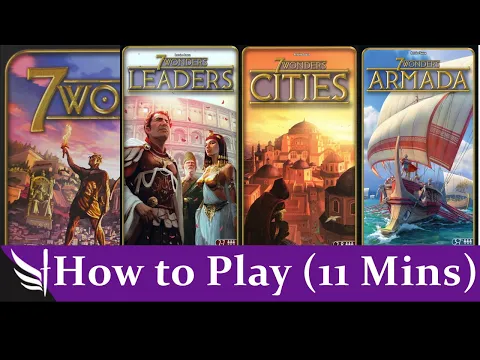 7 Wonders Game Tutorial (with Leaders Cities & Armada, 11 mins)