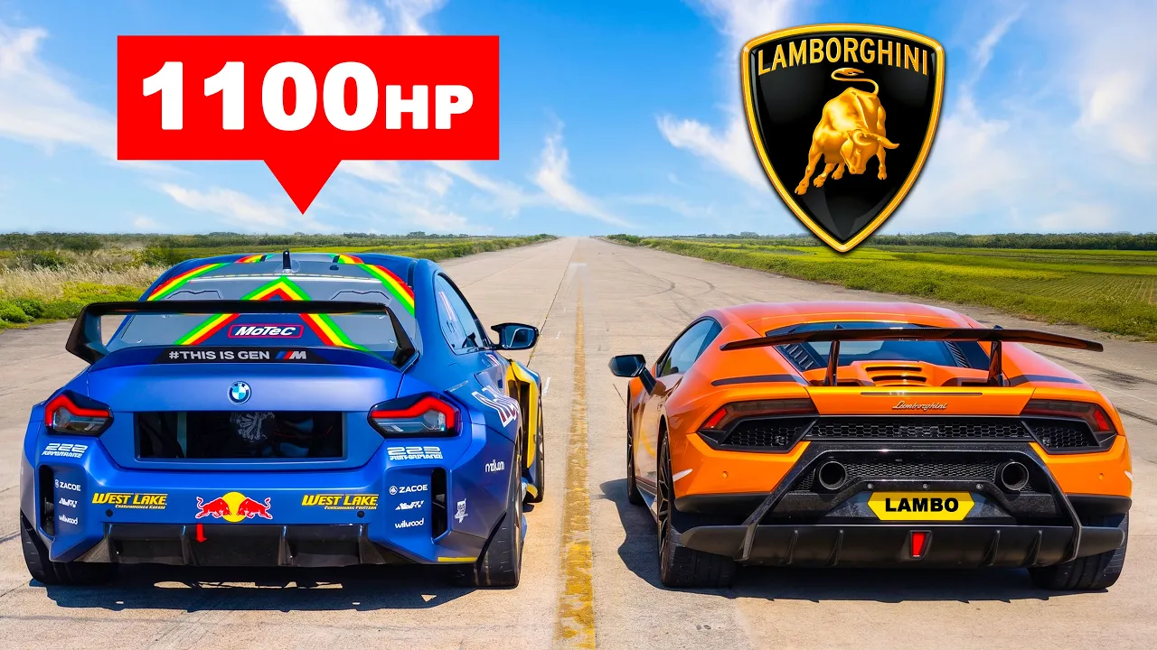 1,100hp M2 v Lambo Huracan Perf: DRAG RACE