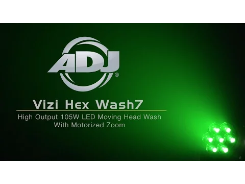 Product video thumbnail for ADJ American DJ Vizi Hex Wash 7 LED 7x15-Watt Hex Moving Head Light