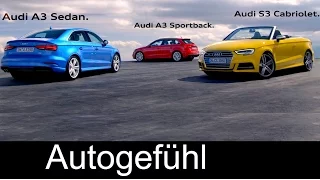 New Audi A3 family Facelift A3 Sportback A3 Sedan/Limousine S3 Cabriolet/Convertible