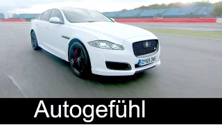 New Jaguar XJR Facelift 2016 Preview with XJ-R9LM Le Mans car at Silverstone