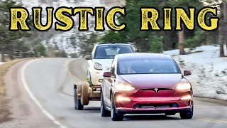 Tesla Model X Plaid Extreme Towing Test Loop! Rustic Ring 5,000lb