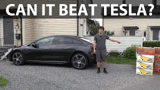 Mercedes EQE 43 AMG banana box test