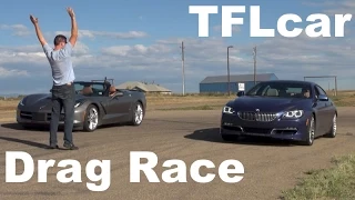 2015 Chevy Corvette vs BMW Alpina B6 xDrive Gran Coupe Drag Race: Beauty vs Brawn