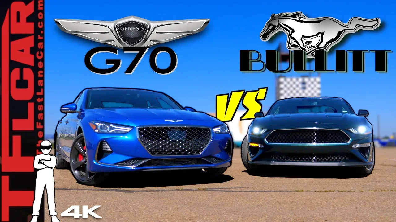 Can a New Korean Hot Sedan Take on American Muscle? Genesis G70 vs Mustang Bullitt Mashup Review