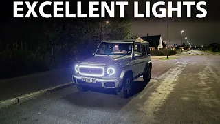 Mercedes G580 electric Geländewagen headlights test