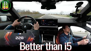 BMW i4 M60 Top Speed Test ⚡ 220 km/h Autobahn Drive & Real Consumption