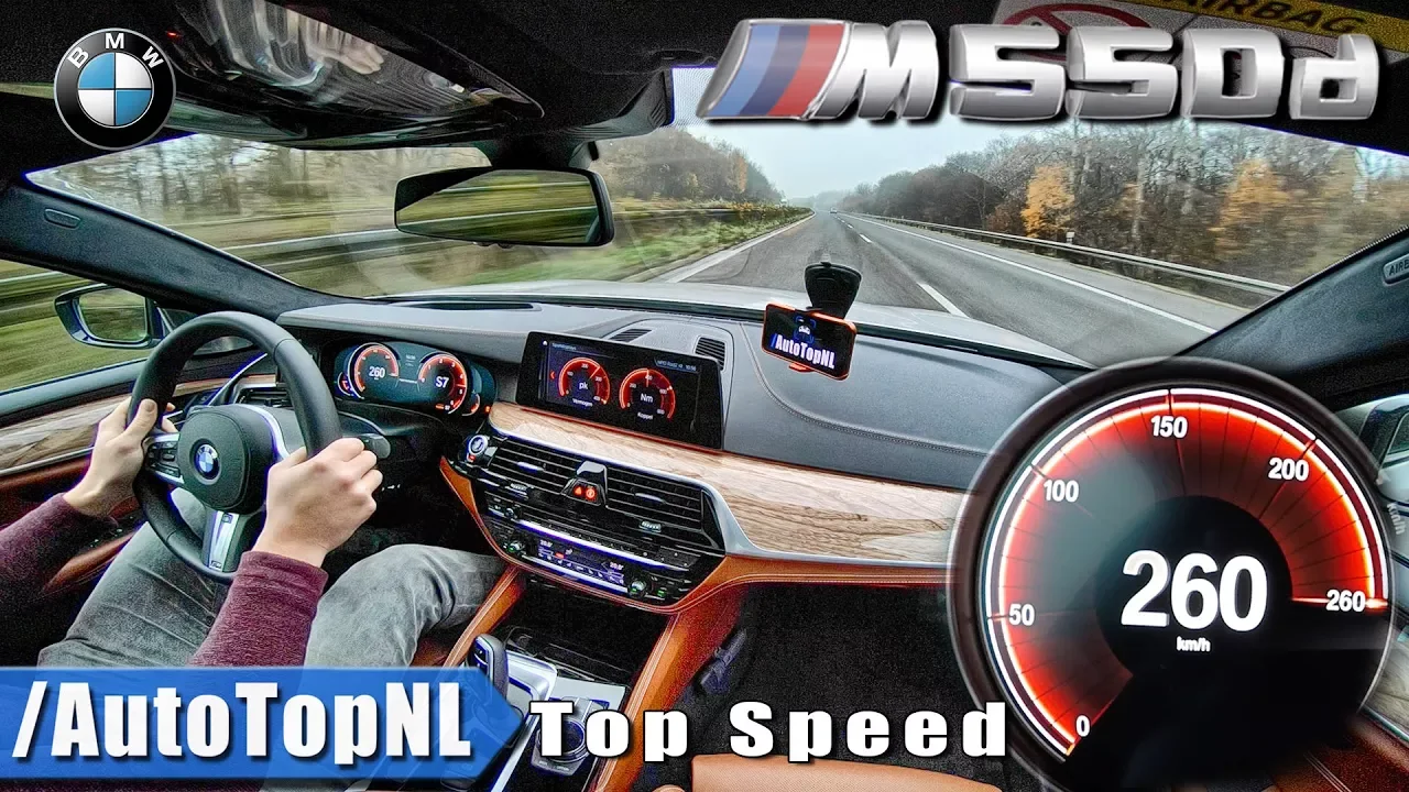 BMW M550d 5 Series G30 xDrive QUAD TURBO 0-260km/h ACCELERATION & TOP SPEED on AUTOBAHN by AutoTopNL