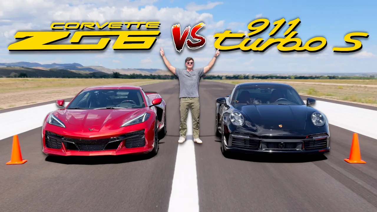 Chevy Corvette Z06 vs. Porsche 911 Turbo S: Our BEST Drag Race Yet!