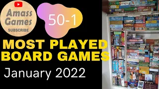 Top 50 most played board games January 2022 with reasons - logged plays on Boardgamegeek BGA effect!