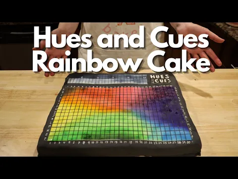 Hues and Cues Rainbow Cake with Black Cocoa Frosting| Board Game Bakes