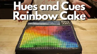 Hues and Cues Rainbow Cake with Black Cocoa Frosting| Board Game Bakes