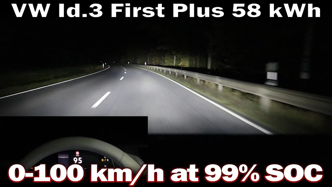 VW Id.3 First Plus - 0-100 km/h at 99% SOC