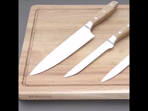 Conjunto de Facas Aço Inox 43x23.5cm Naterial 3 Peças