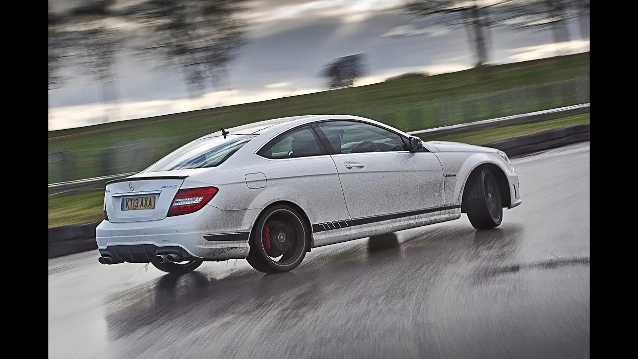 Autocar drift challenge, starring Mercedes C63 AMG and Audi R8