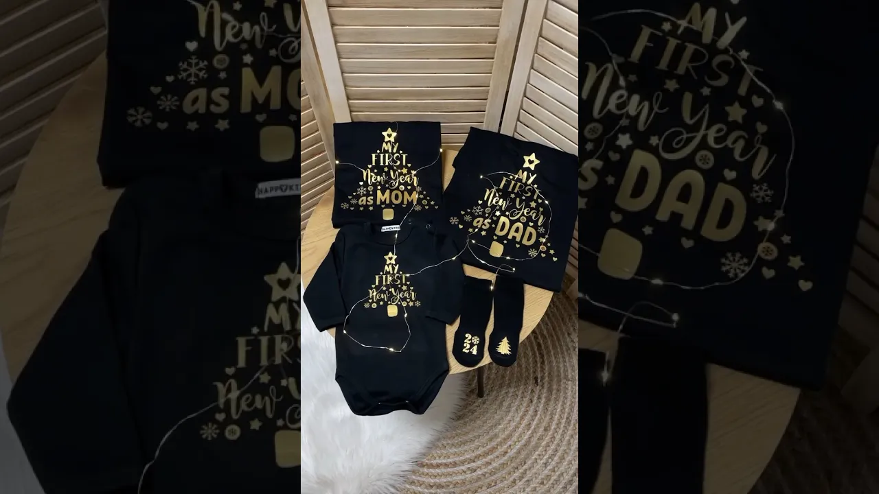 Набор семейных новогодних футболок "Первый новый год"