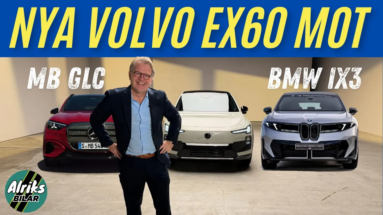 Nya Volvo EX60 mot BMW iX3 och Mercedes GLC. Första matchen!