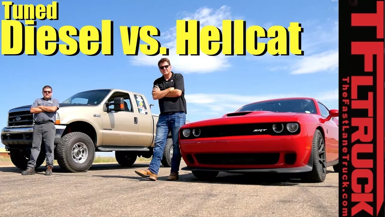 Drag Race: Rolling Coal Super Duty vs Supercharged HEMI Hellcat