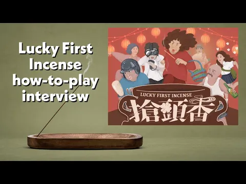 Lucky First Incense How-to-play and interview at Spiel 2023 at the @taiwanboardgamedesign2821 booth