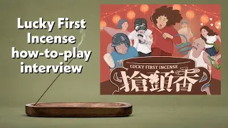 Lucky First Incense How-to-play and interview at Spiel 2023 at the @taiwanboardgamedesign2821 booth