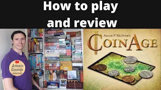 Coin Age how to setup play and review two player draw and play board game * AmassGames * 4k #games