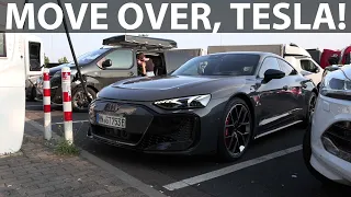 Audi RS e-tron GT 250 km/h German autobahn stress test