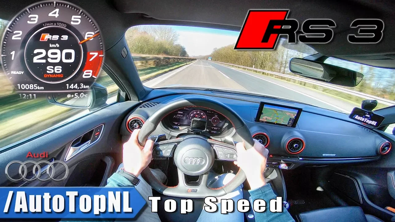 Audi RS3 Sportback 400HP ACCELERATION & TOP SPEED 290km/h AUTOBAHN POV Test Drive by AutoTopNL