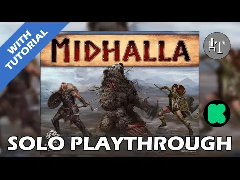 Tutorial & Solo Playthrough PREVIEW of Midhalla Chapter One - Solo Board Game