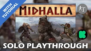 Tutorial & Solo Playthrough PREVIEW of Midhalla Chapter One - Solo Board Game
