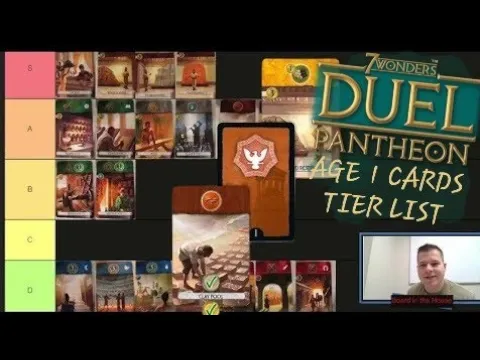 Pantheon Age 1 Card Tier List | 7 Wonders Duel Board Game