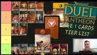 Pantheon Age 1 Card Tier List | 7 Wonders Duel Board Game