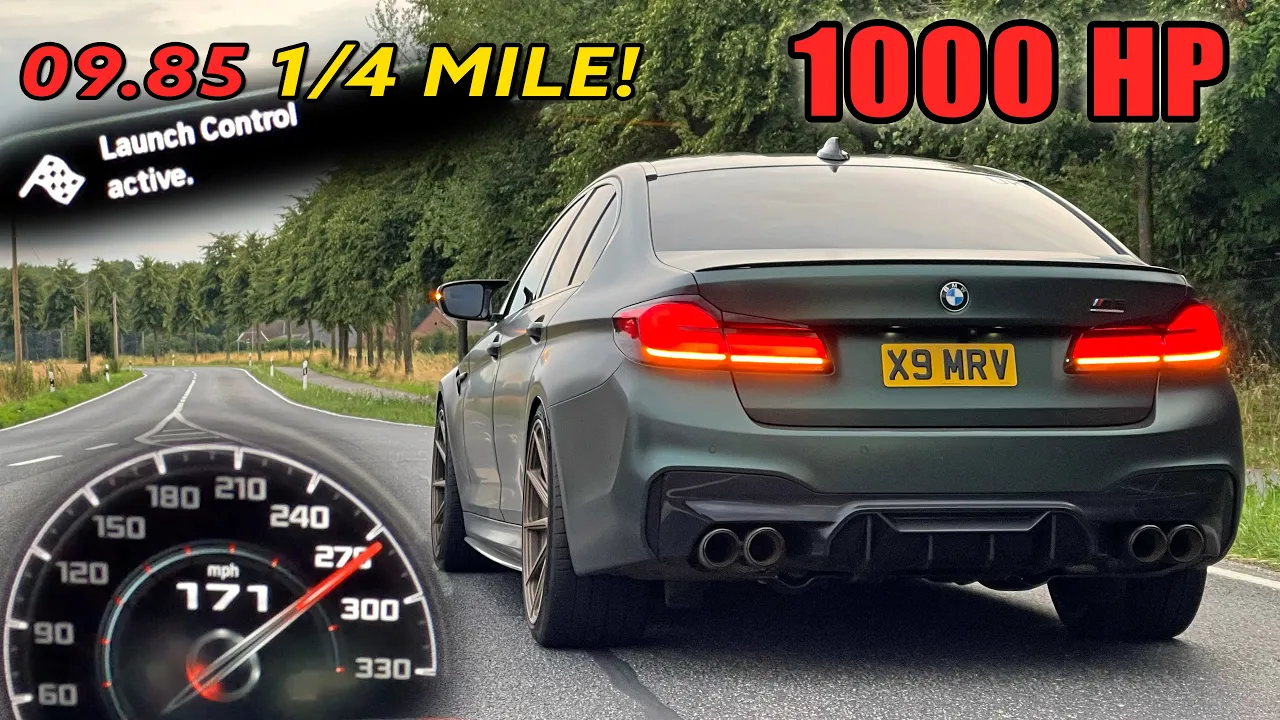 1000HP BMW M5 Competition | 100-200 1/4 mile LAUNCH CONTROL & AKRAPOVIC SOUND
