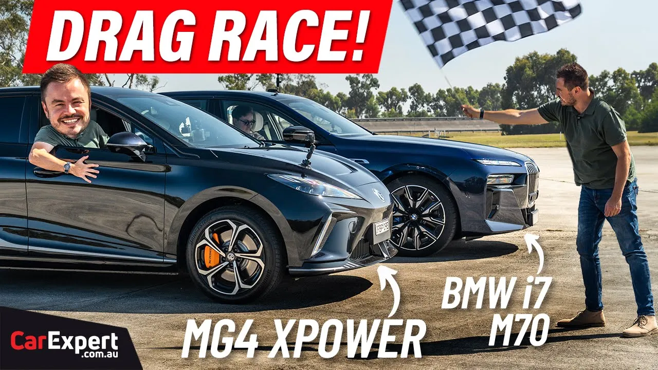 MG v BMW: $60k v $350k, i7 M70 v MG4 XPower drag race!