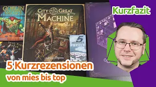 5 Brettspiel-Kurzrezensionen - von mies bis top | staygeeky