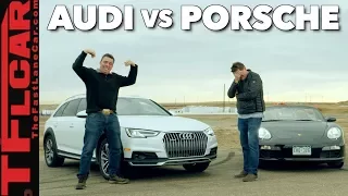 Not Even Close! Audi Allroad vs Porsche Boxster Mashup Drag Race
