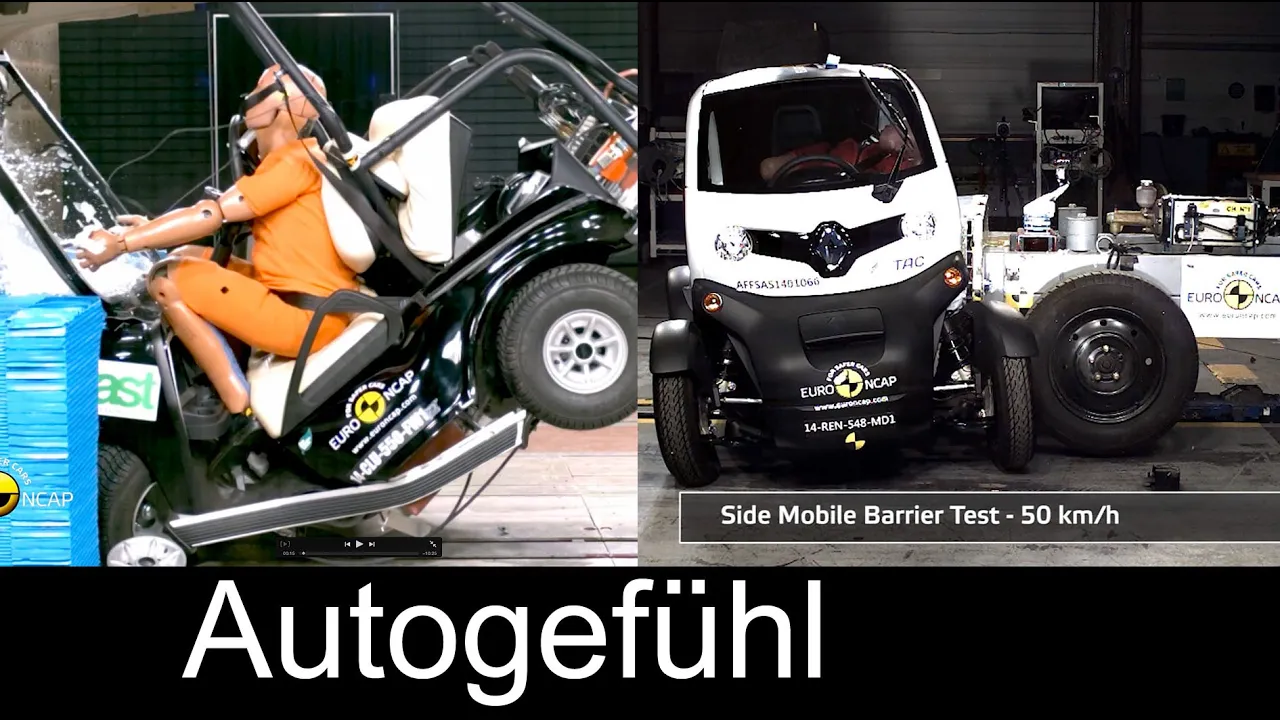 Micro Quadricycle vehicles crash test fail in Euro NCAP Golfcart/Renault Twizy