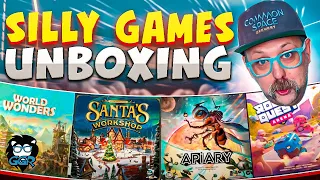 Board Game Silly Unboxings - January, 2024 - World Wonders, Apiary, Santa's Workshop & More!