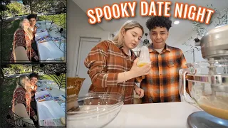 We had a cute SPOOKY date night | Baking, painting, shopping