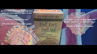 Our First Language Game: Null Kort, Núll Spil // Norwegian & Icelandic // Crowd Sale Promo