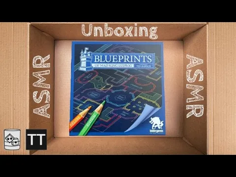 Blueprints of Mad King Ludwig Kickstarter Edition - Satisfying ASMR Board Game Unboxing