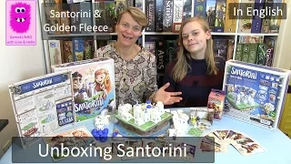 Santorini & Golden Fleece, unboxing & first impression (In English, abstract game, Kickstarter)